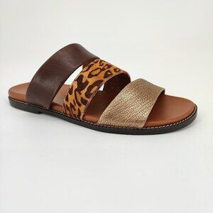 Naturalizer Kellie Women's Size 8 M US Leather Brown Leopard Sandals Casual